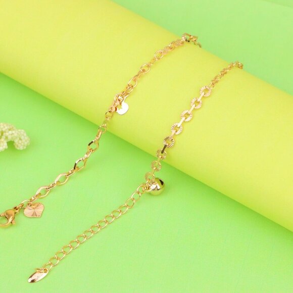 "Butterfly Charm Rose Gold Anklet with Dual Chain Accent, XPAL1188 - Picture 3 of 12